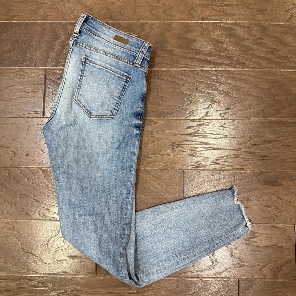 KUT from the Kloth Ankle Skinny Jeans – Light Wash Raw Hem, Size 4
